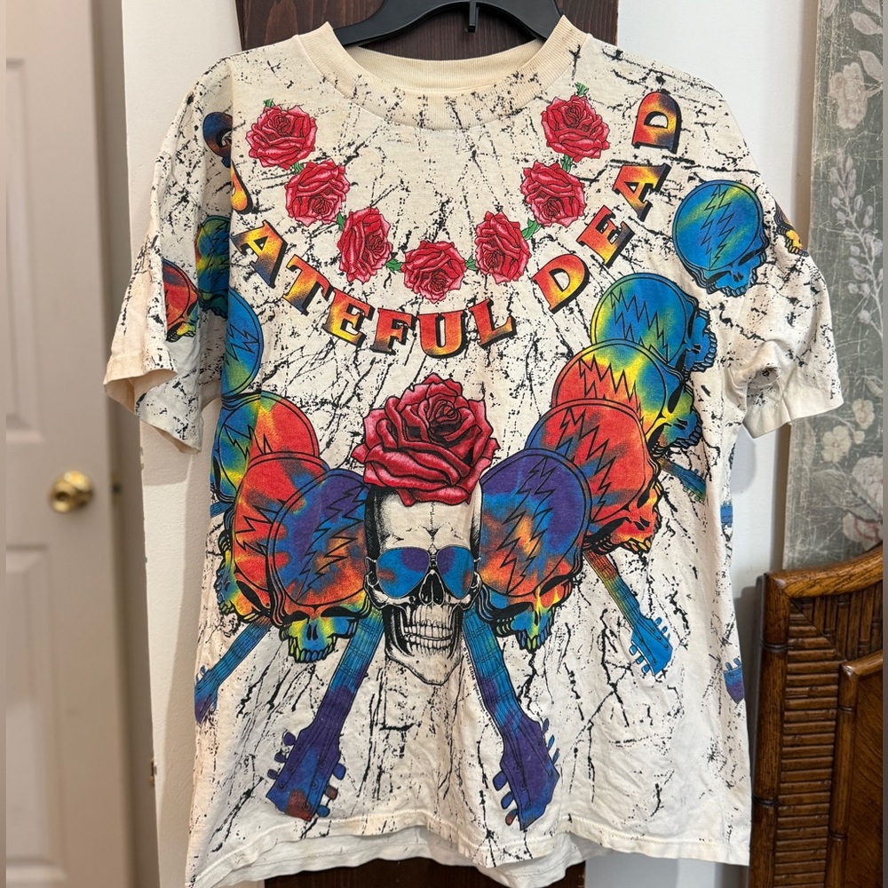 1992 Wild Oats Grateful Dead Vintage Tee / “Steal Your Face" All Over Print